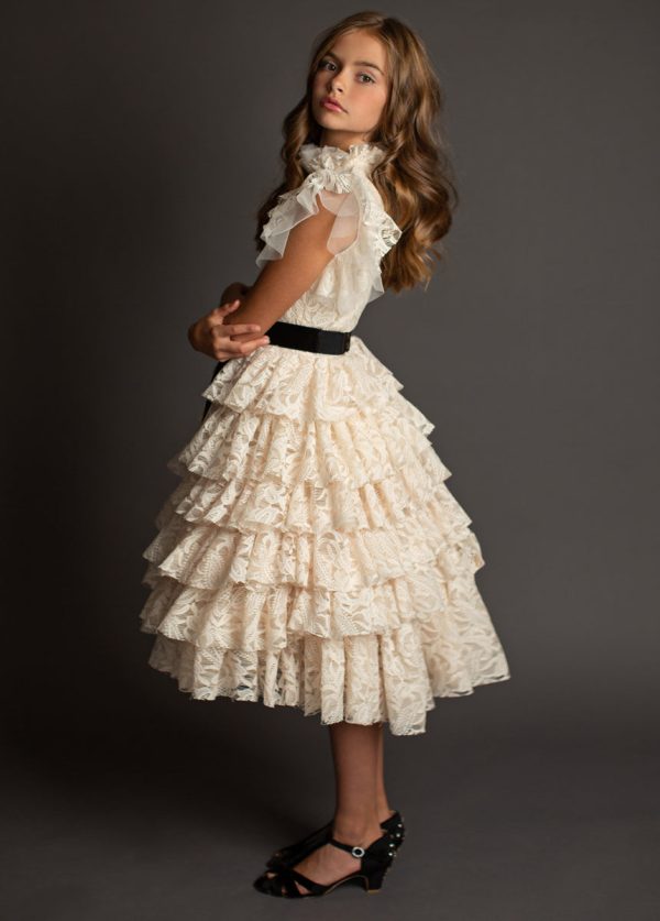Anouk Petticoat Dress in Vintage Ivory - Image 3