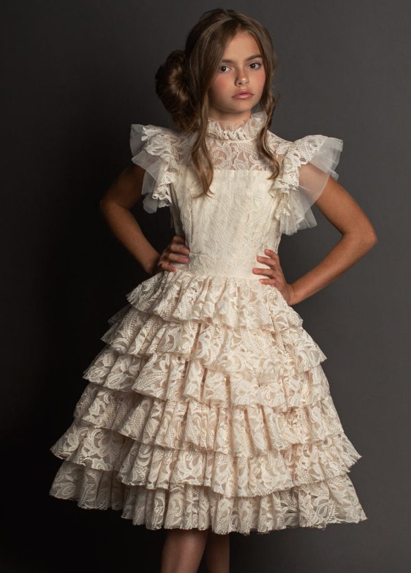 Anouk Petticoat Dress in Vintage Ivory - Image 2